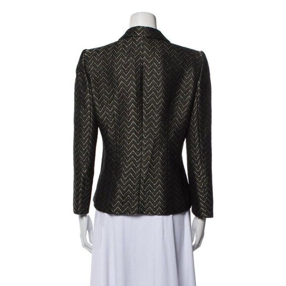 Valentino Authentic Vintage Black Silver Striped Blazer Jacket IT 40 US 6 Small - Picture 3 of 8